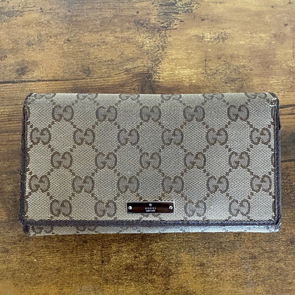 Gucci Khaki Signature Long Wallet - Picture 1 of 7